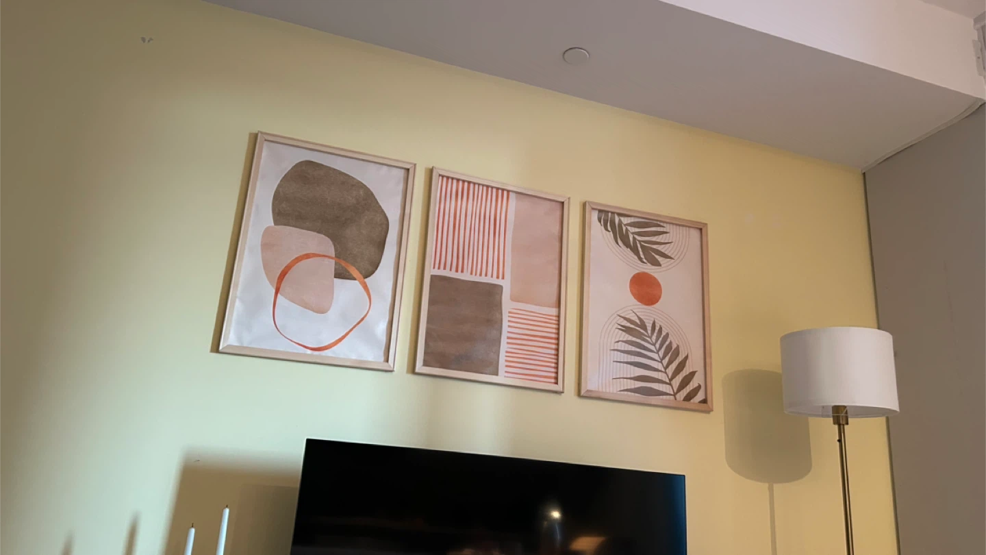 3 wooden frames with Wall Art Prints