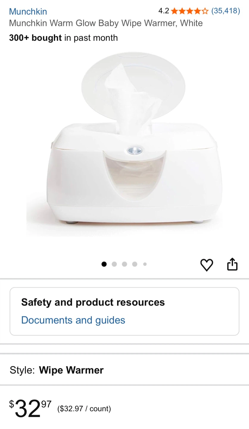 Munchkin Baby Wipe Warmer - White - photo 4