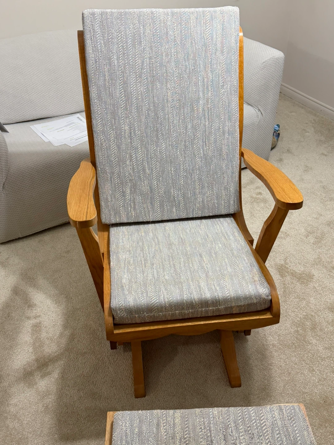 Wooden Rocking Chair and Ottoman Set - photo 2