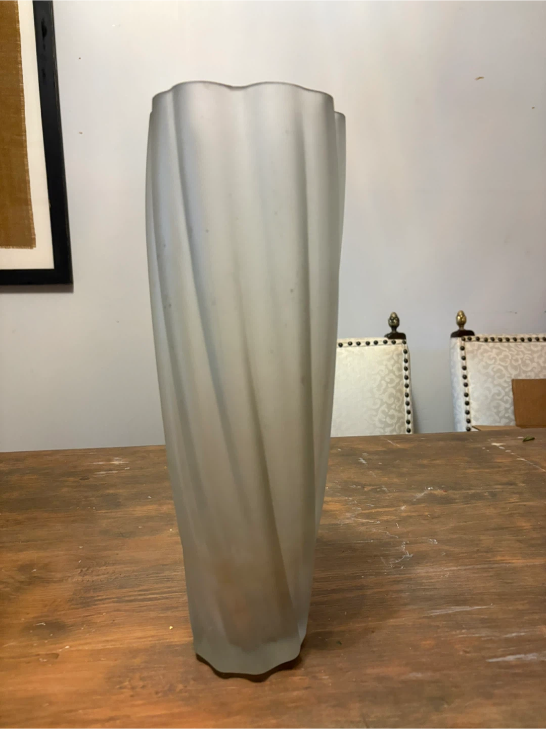 Frosted Glass Swirl Vase - photo 2
