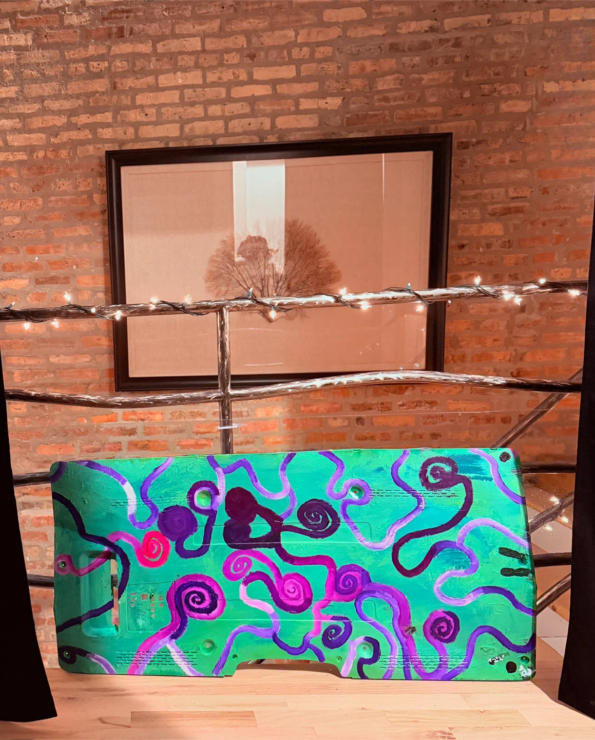 Hand-Painted Acrylic (back of TV) Panel