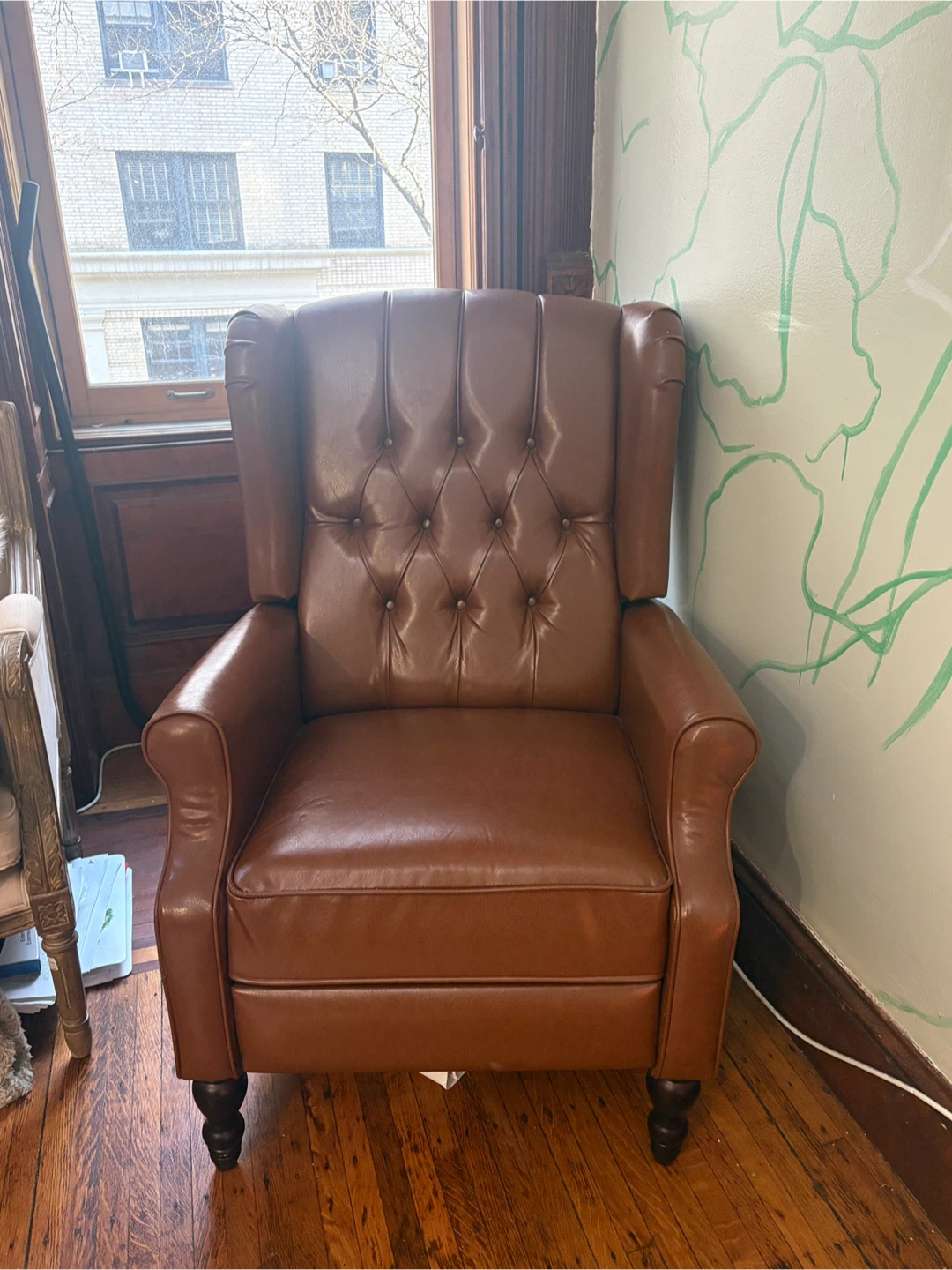 Brown Tufted Wingback Recliner Chair - photo 2