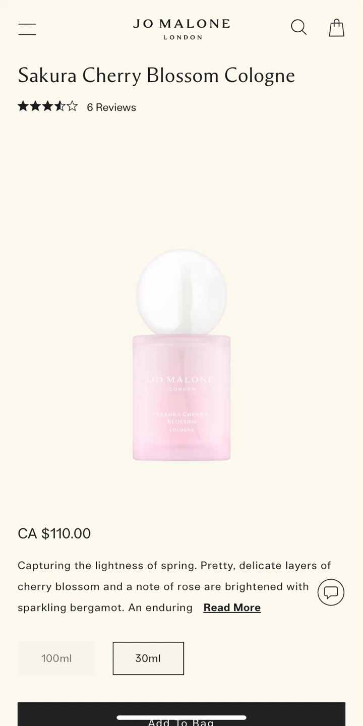 Jo Malone Sakura Cherry Blossom Cologne