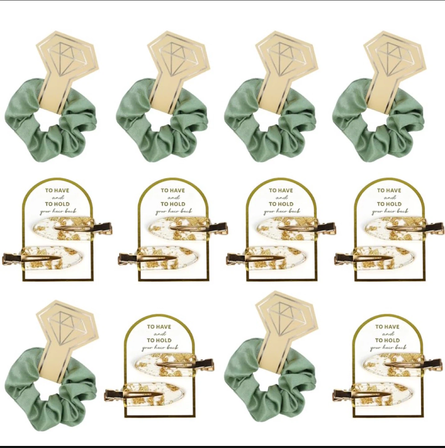 18-Piece Bridesmaid Hair Clips & Satin Scrunchies Set