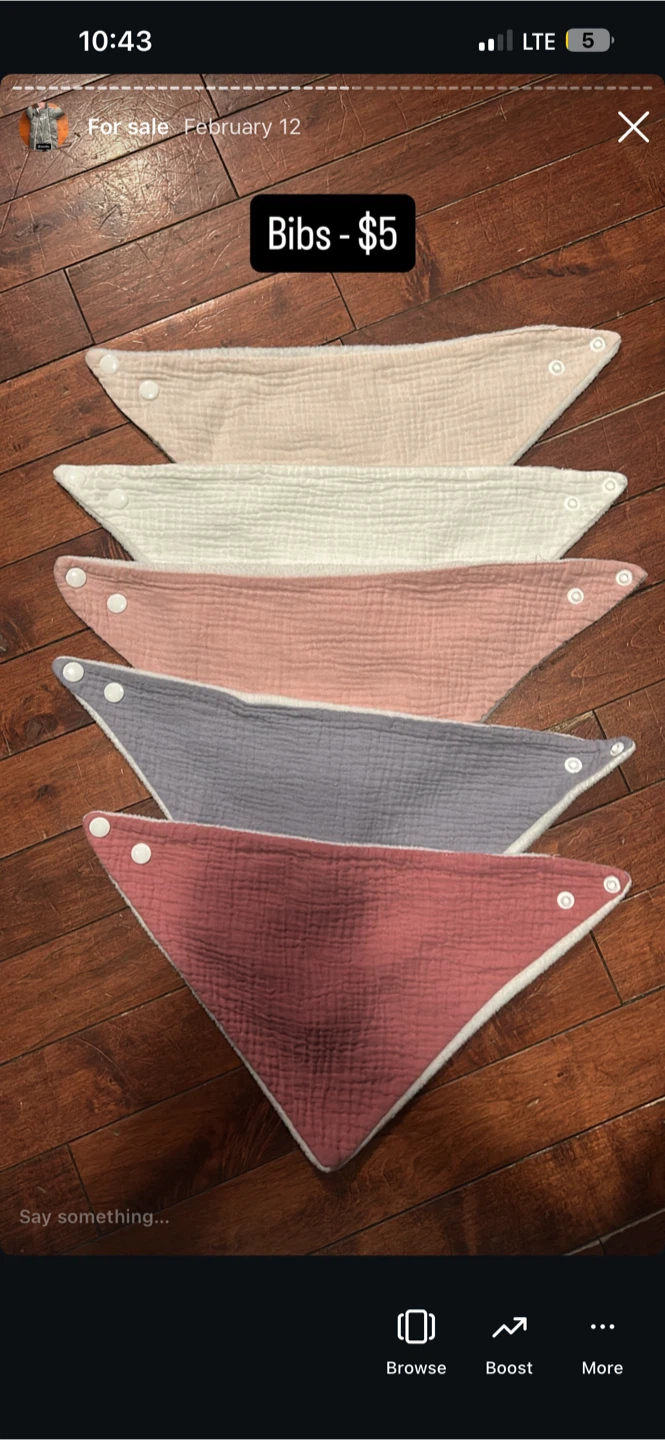 Set of 5 Baby Bandana Bibs