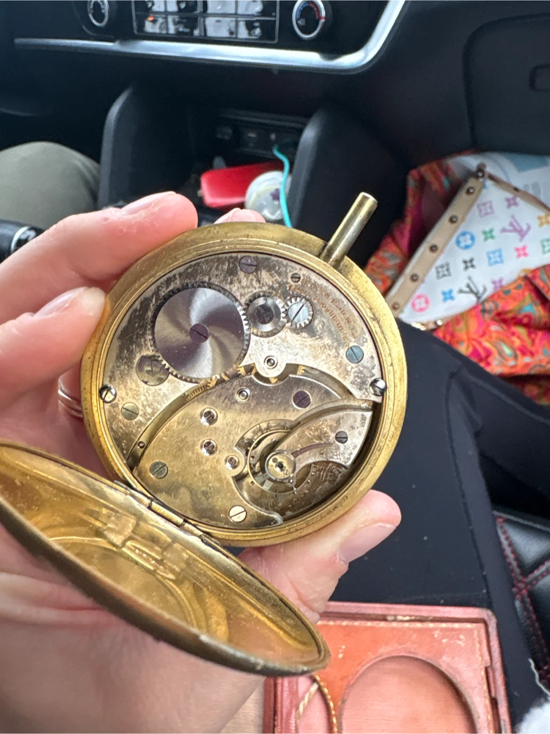 Antique Pocket Watch and Travel Alarm Clock Set