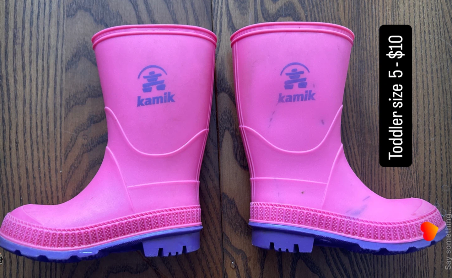 Kamik Toddler Pink Rain Boots Size 5