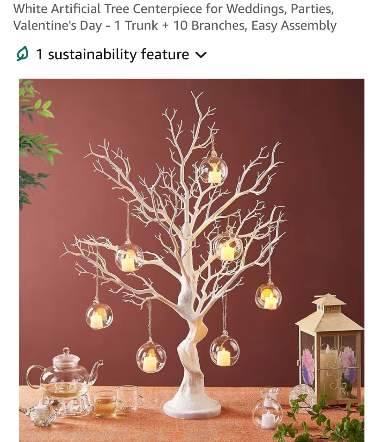 New White Artificial Tree Centerpiece 33” for Weddings / Events