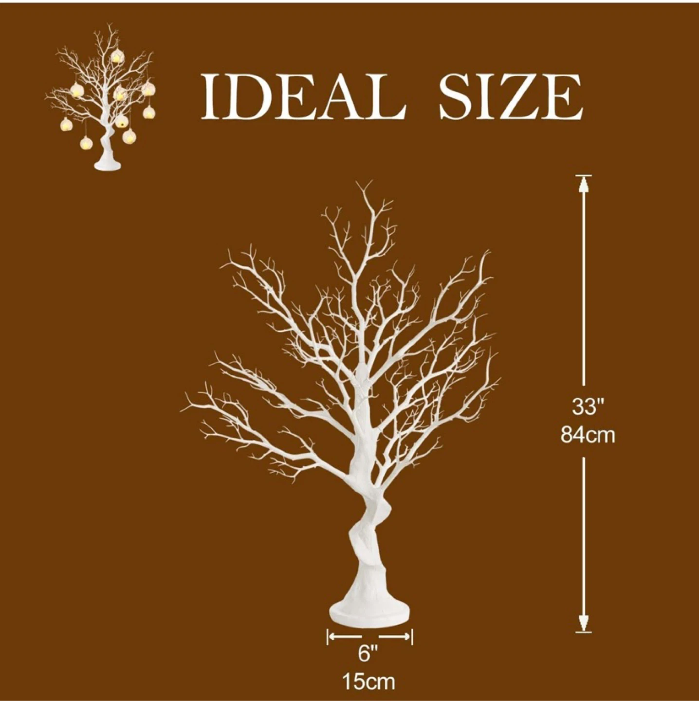 New White Artificial Tree Centerpiece 33” for Weddings / Events - photo 2