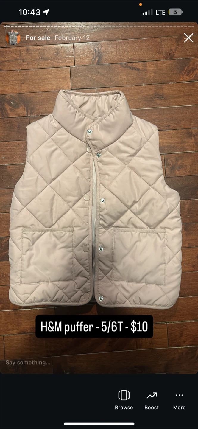 H&M Quilted Puffer Vest - Kids Size 5-6T