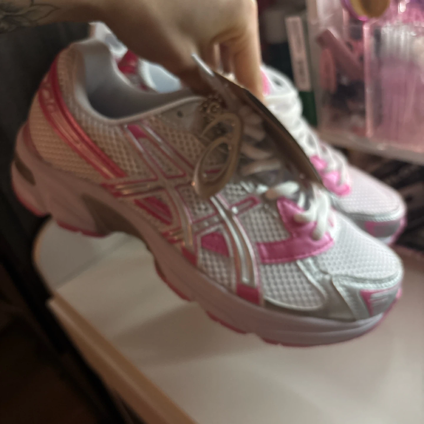 ASICS Women's White Pink Silver Running Shoes - photo 3
