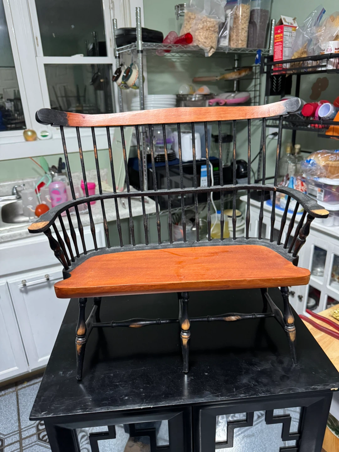 Miniature Spindle Back Bench Chair - photo 2