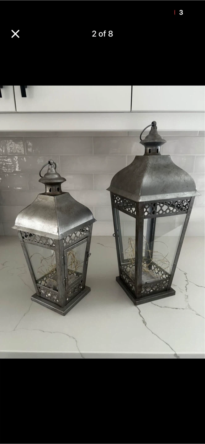 Vintage-Style Lantern with String Lights