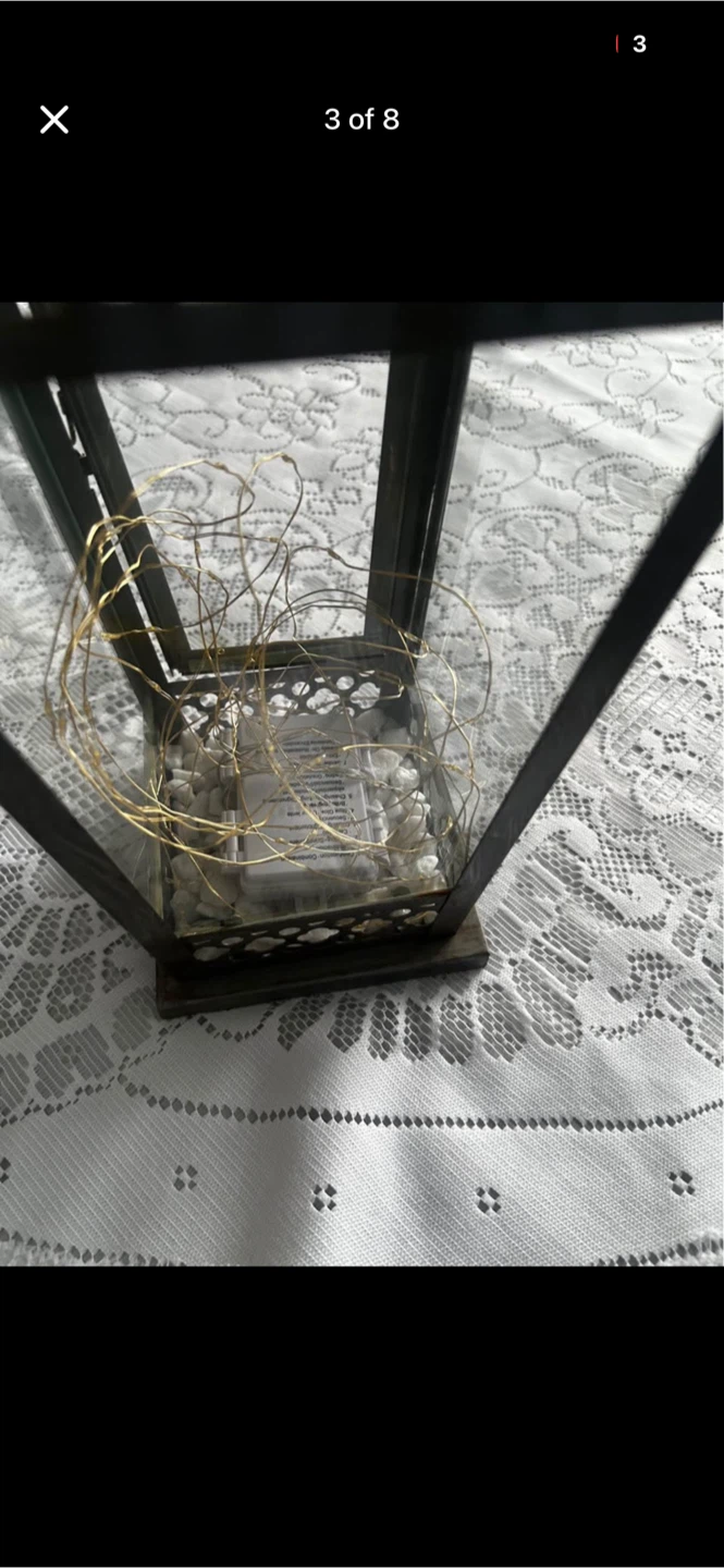 Vintage-Style Lantern with String Lights - photo 3