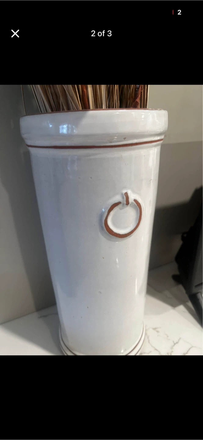White Ceramic Vase with Dried Floral Arrangement - photo 2