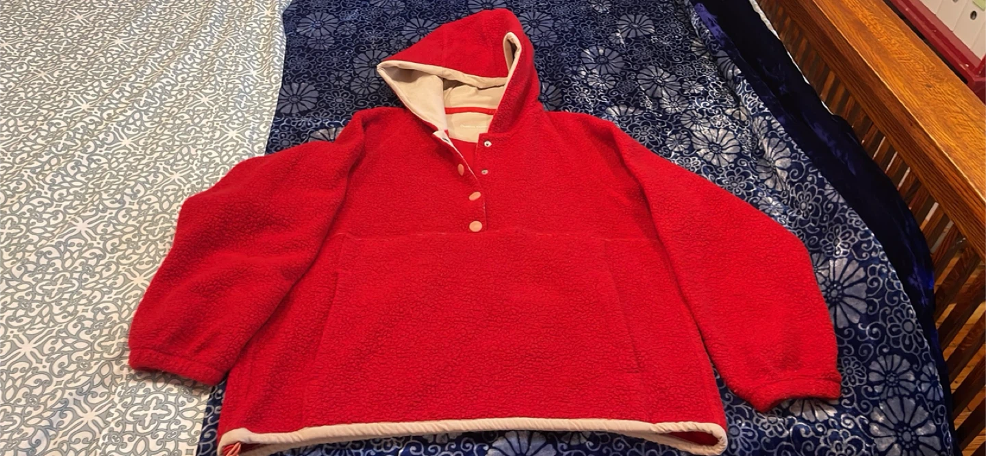 Outdoor Voices Red Fleece Hoodie - Size M