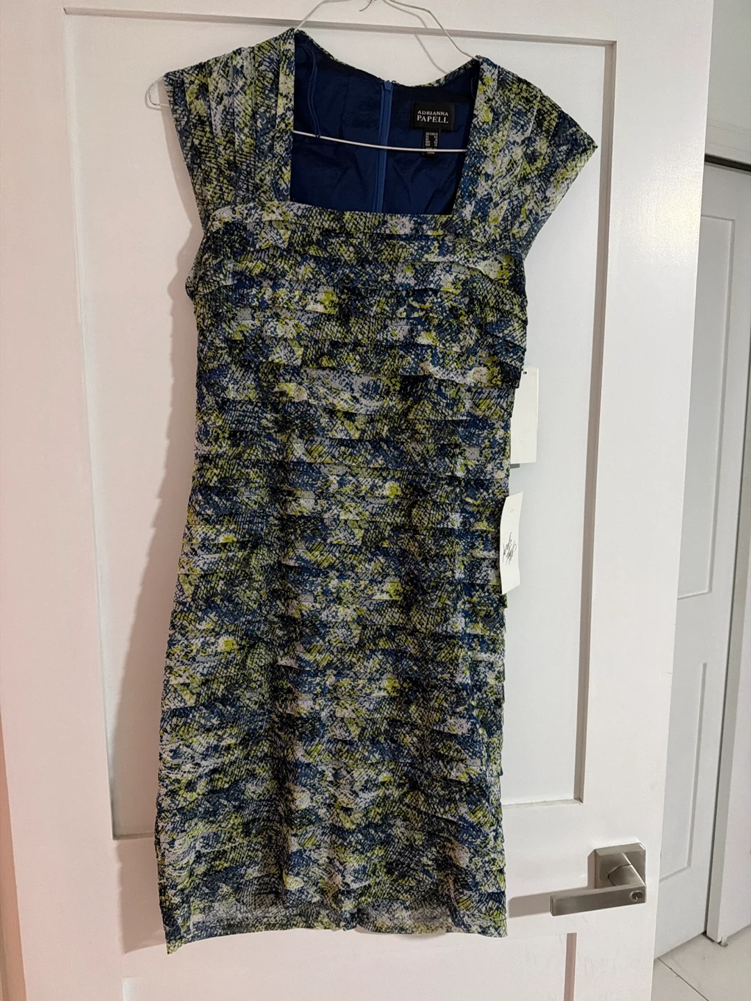 Adrianna Papell Women's Print Net Sheath Dress Size 12