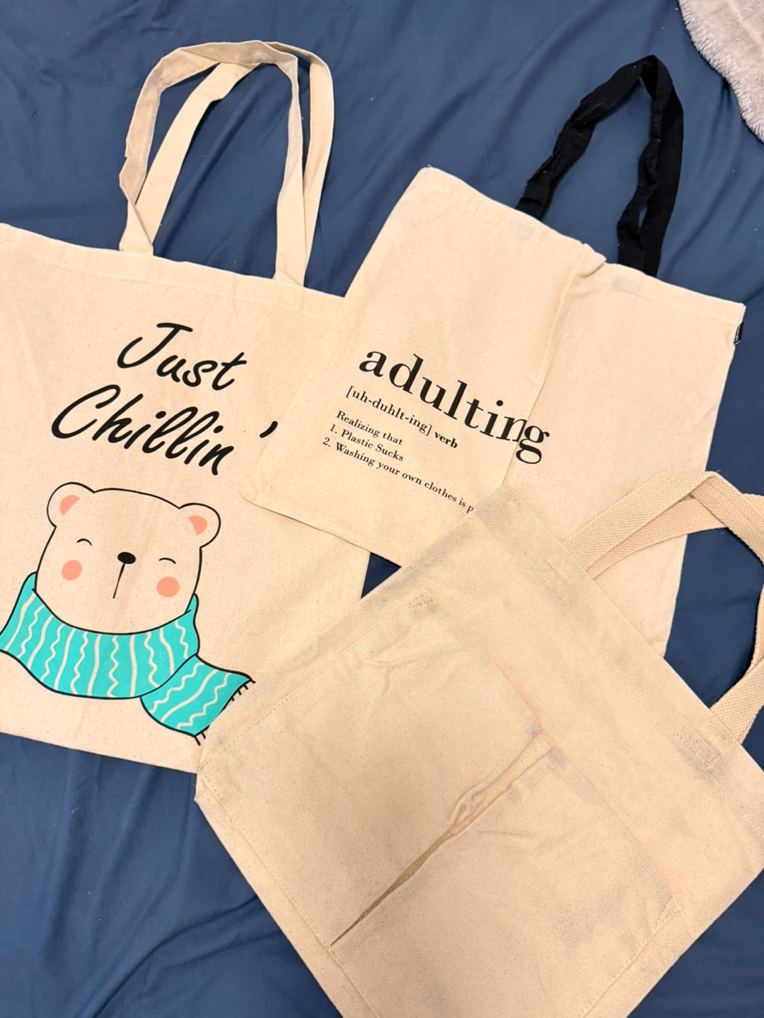 Canvas Tote Bags - Just Chillin' & Adulting Prints