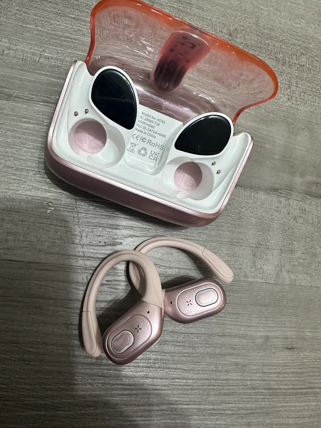 Rose Gold Wireless Earbuds with Charging Case
