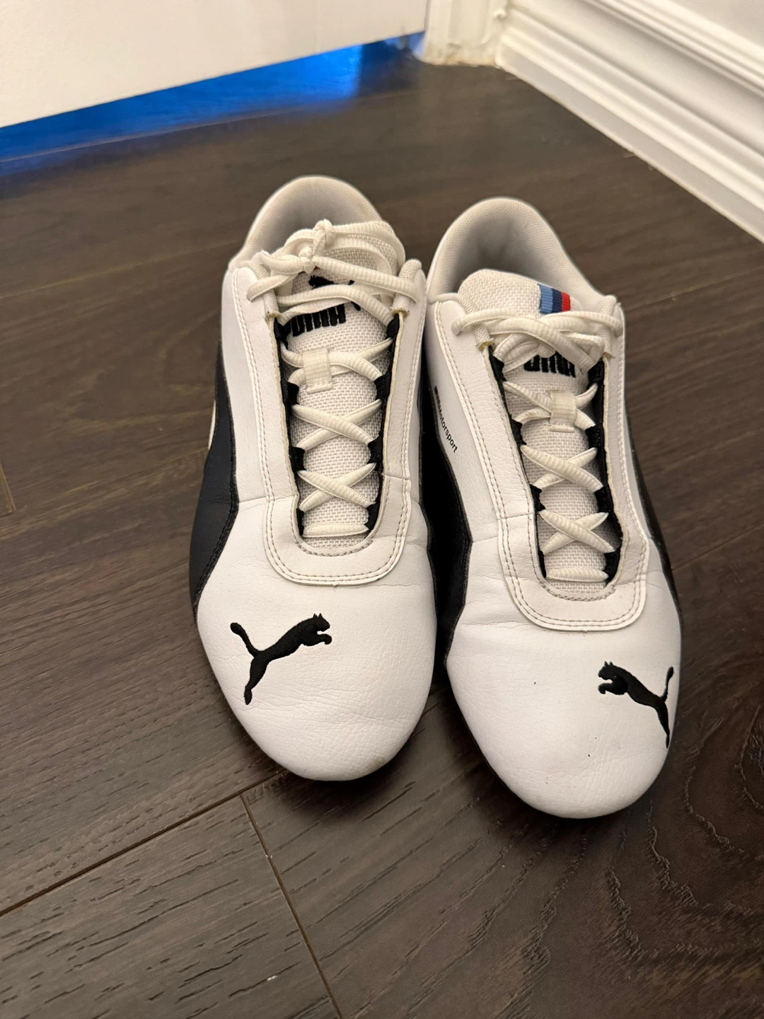 Puma BMW M Motorsport White Black Lace-Up Shoes Men's Size 9
