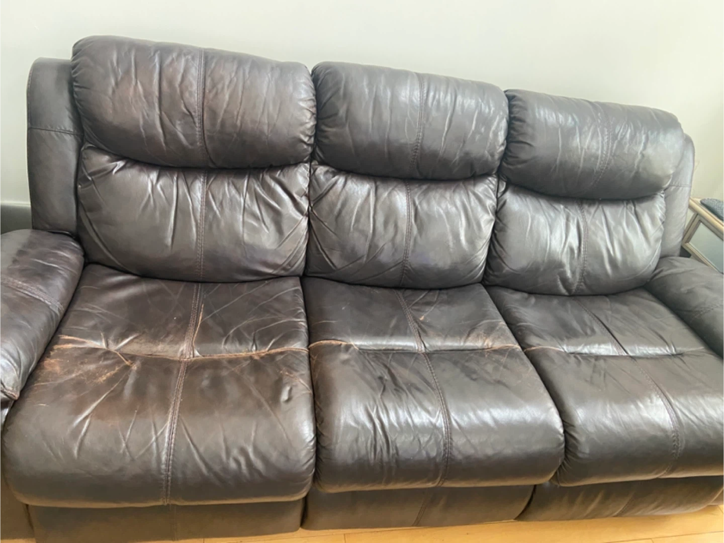 Brown Leather Reclining Sofa and Loveseat Set - photo 5