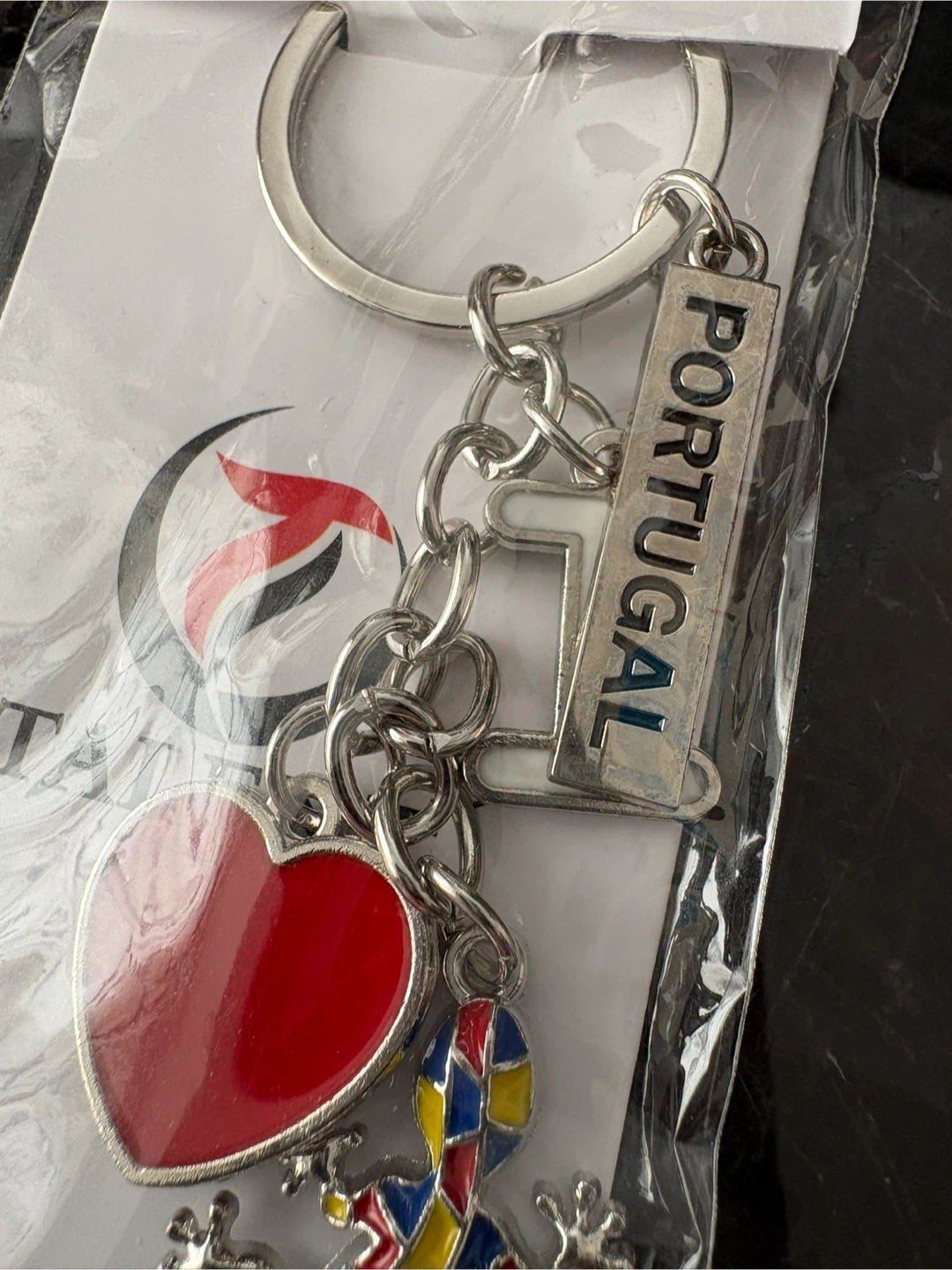 Portugal Souvenir Keychain with Heart and Lizard Charm - photo 3