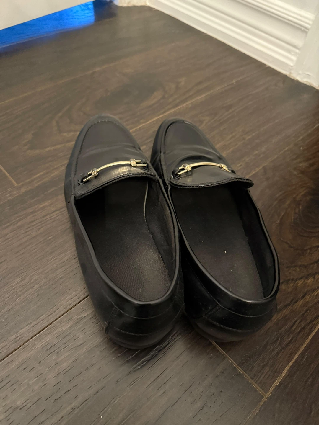 Black Loafers with Gold Buckle Detail - Size 8.5 - photo 3