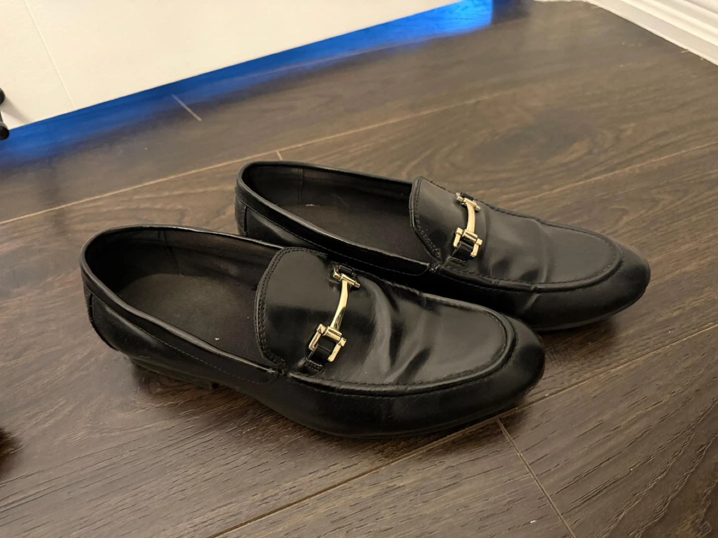 Black Loafers with Gold Buckle Detail - Size 8.5 - photo 4