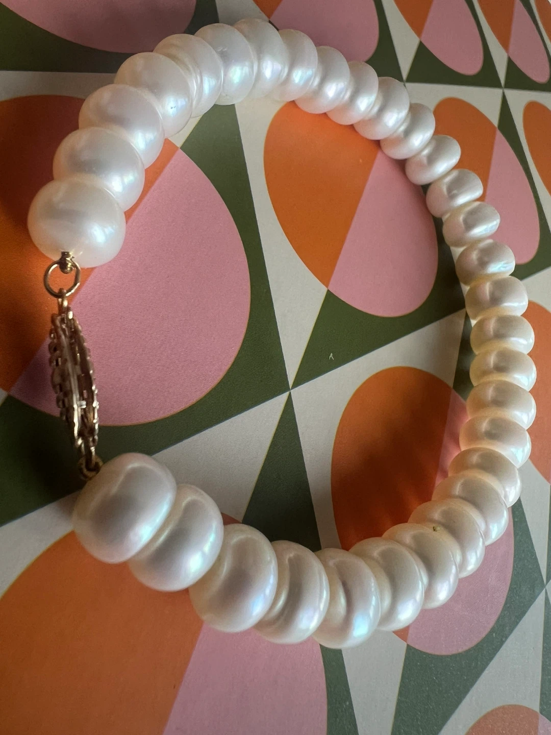 14 k White Pearl Bracelet