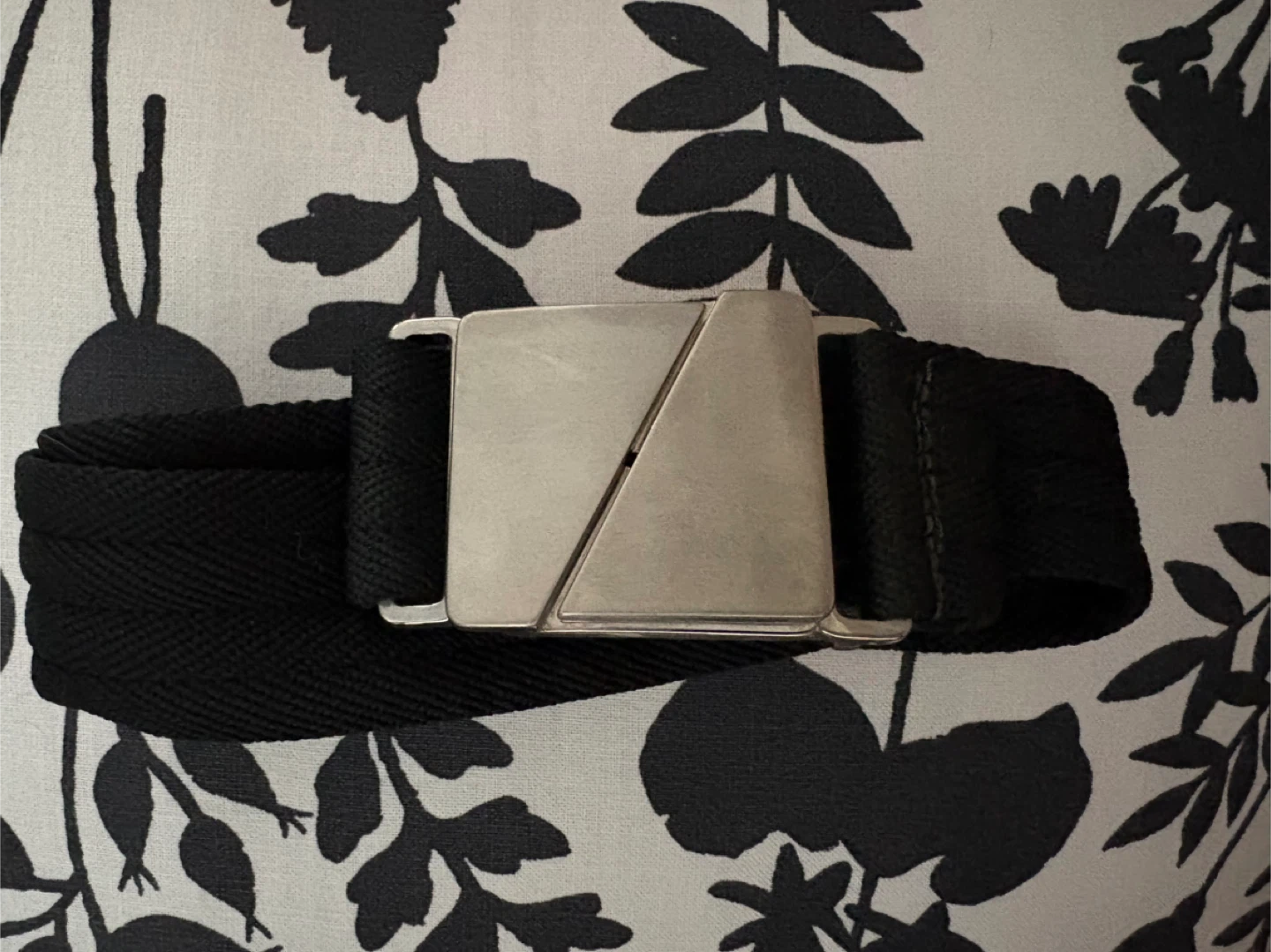 Black Belt with Unique Silver Buckle