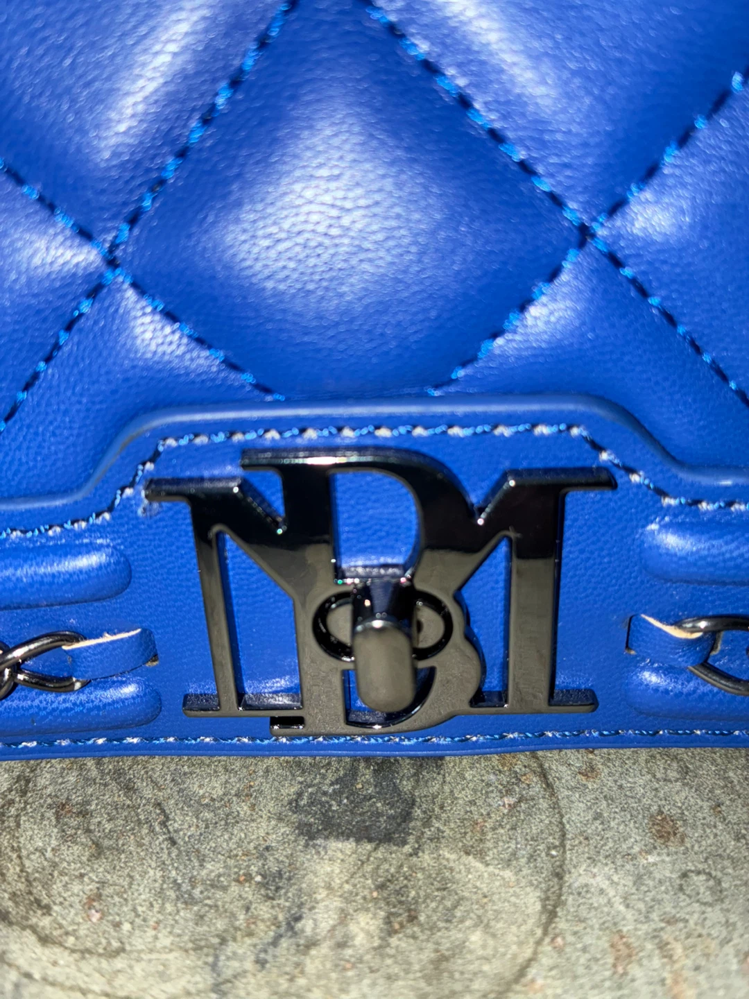 Blue Quilted Chain Shoulder Bag - photo 2