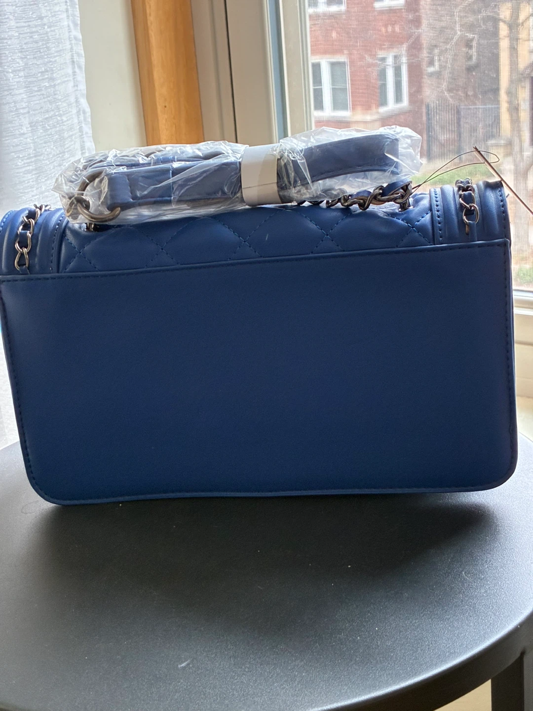 Blue Quilted Chain Shoulder Bag - photo 3