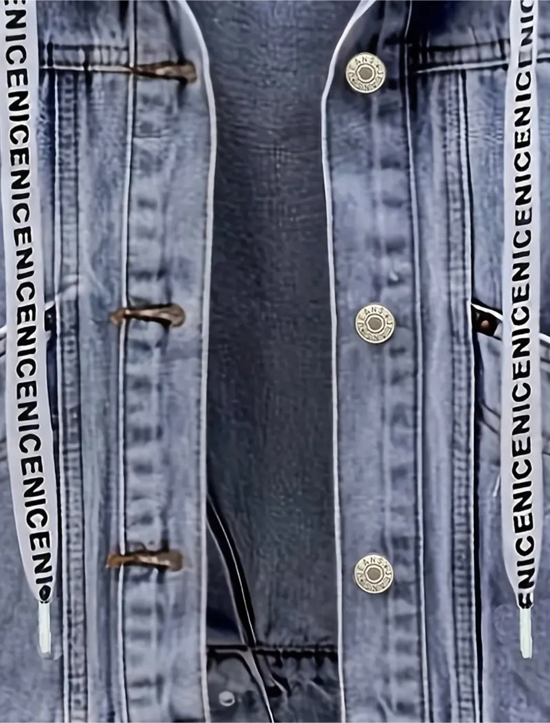 New Denim Jacket with Grey Hood - photo 4