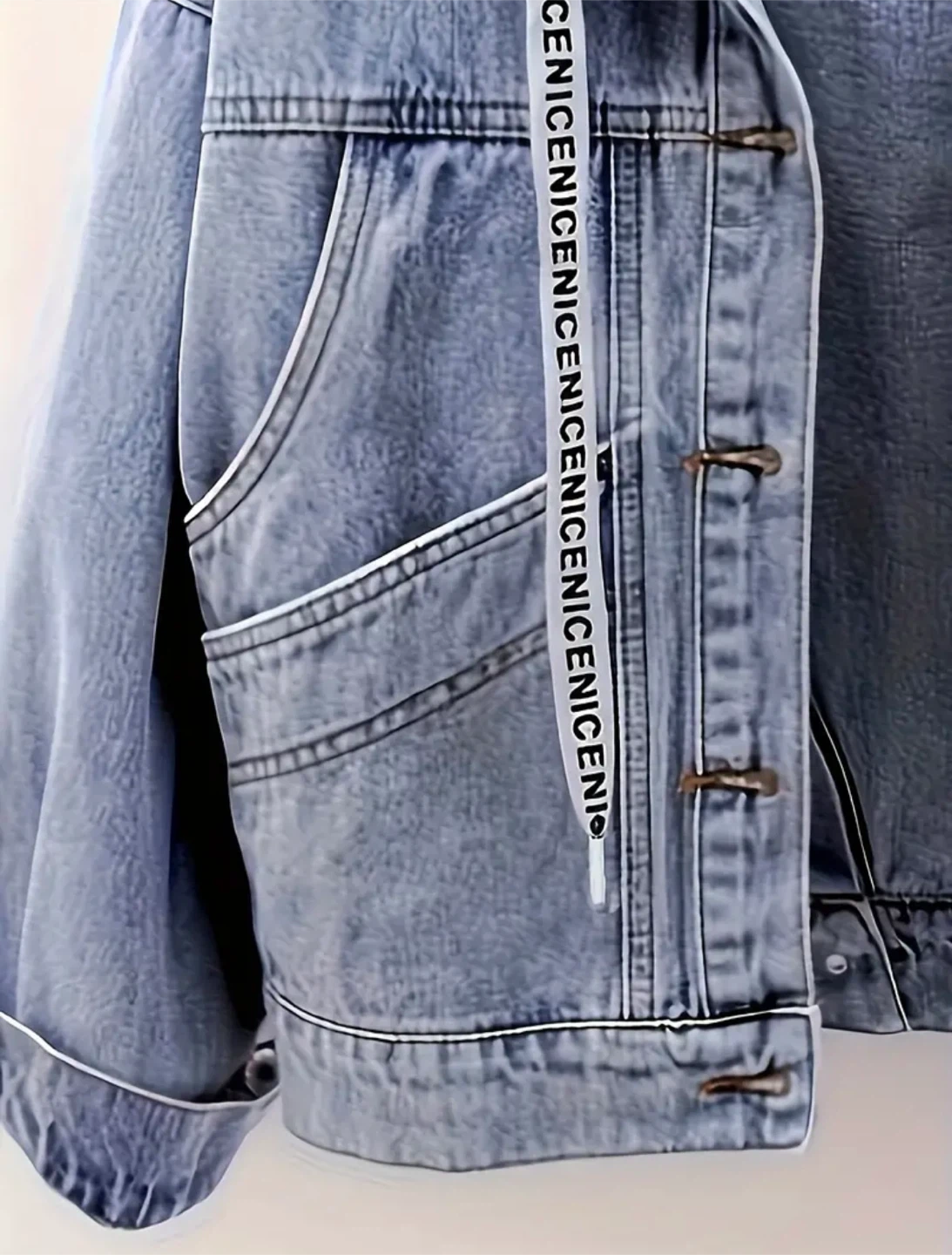 New Denim Jacket with Grey Hood - photo 3