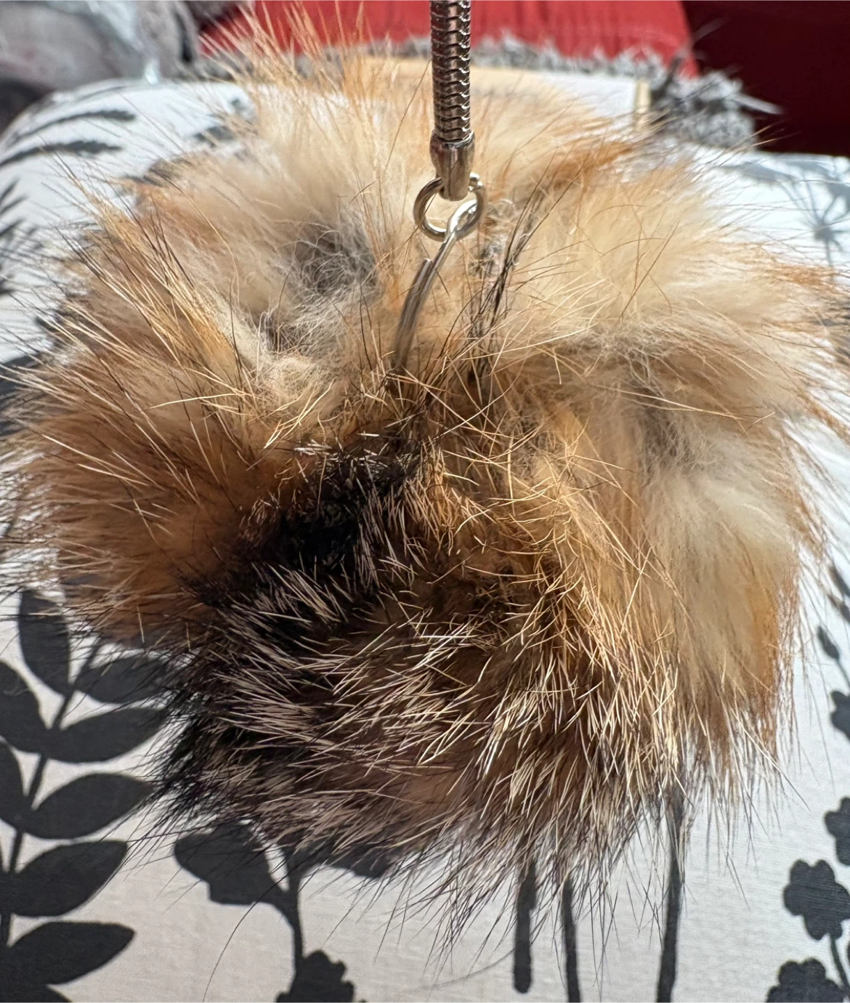Real Mink Fur Fluffy Pom Pom Keychain - photo 5
