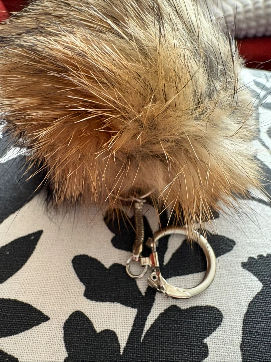 Real Mink Fur Fluffy Pom Pom Keychain - photo 2