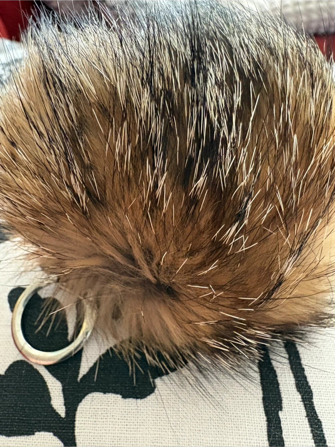 Real Mink Fur Fluffy Pom Pom Keychain - photo 3