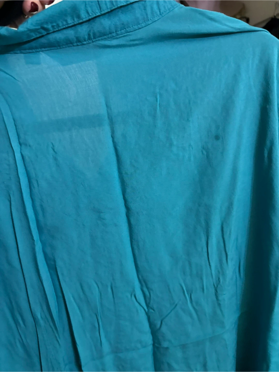 Newnoble Teal Lace Detail Button-Up Shirt - photo 5