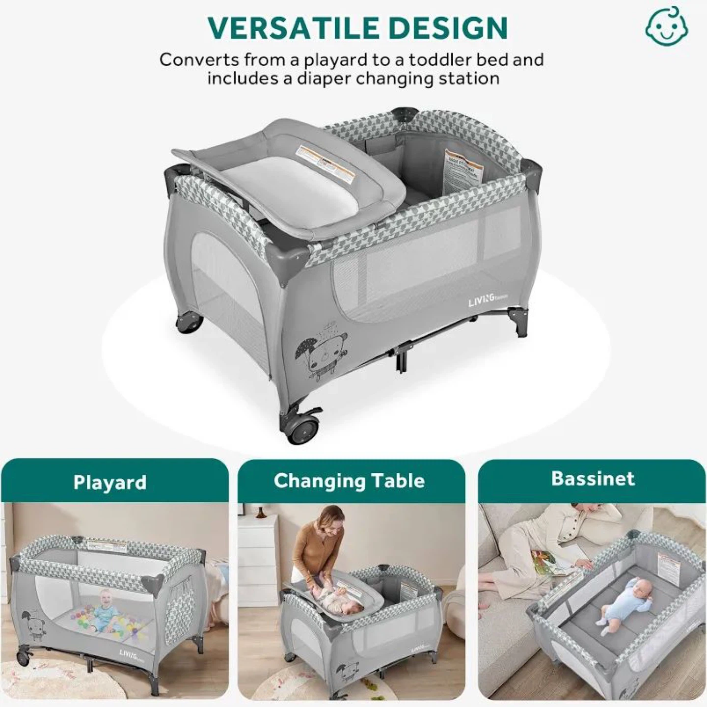 LIVINGbasics Playard and Bassinet