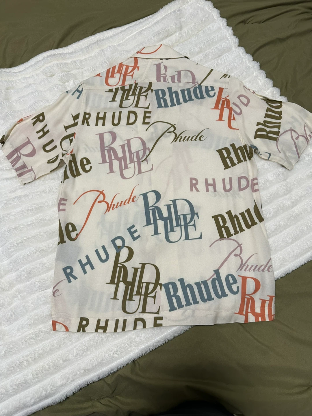 RHUDE Off-White Printed Short Sleeve Shirt XS - photo 2