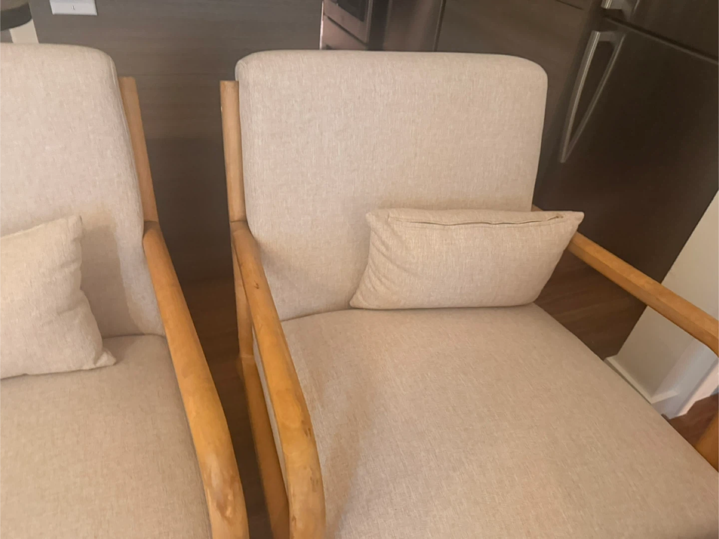 Set of 2 Accent Chairs with Wooden Frame - photo 2