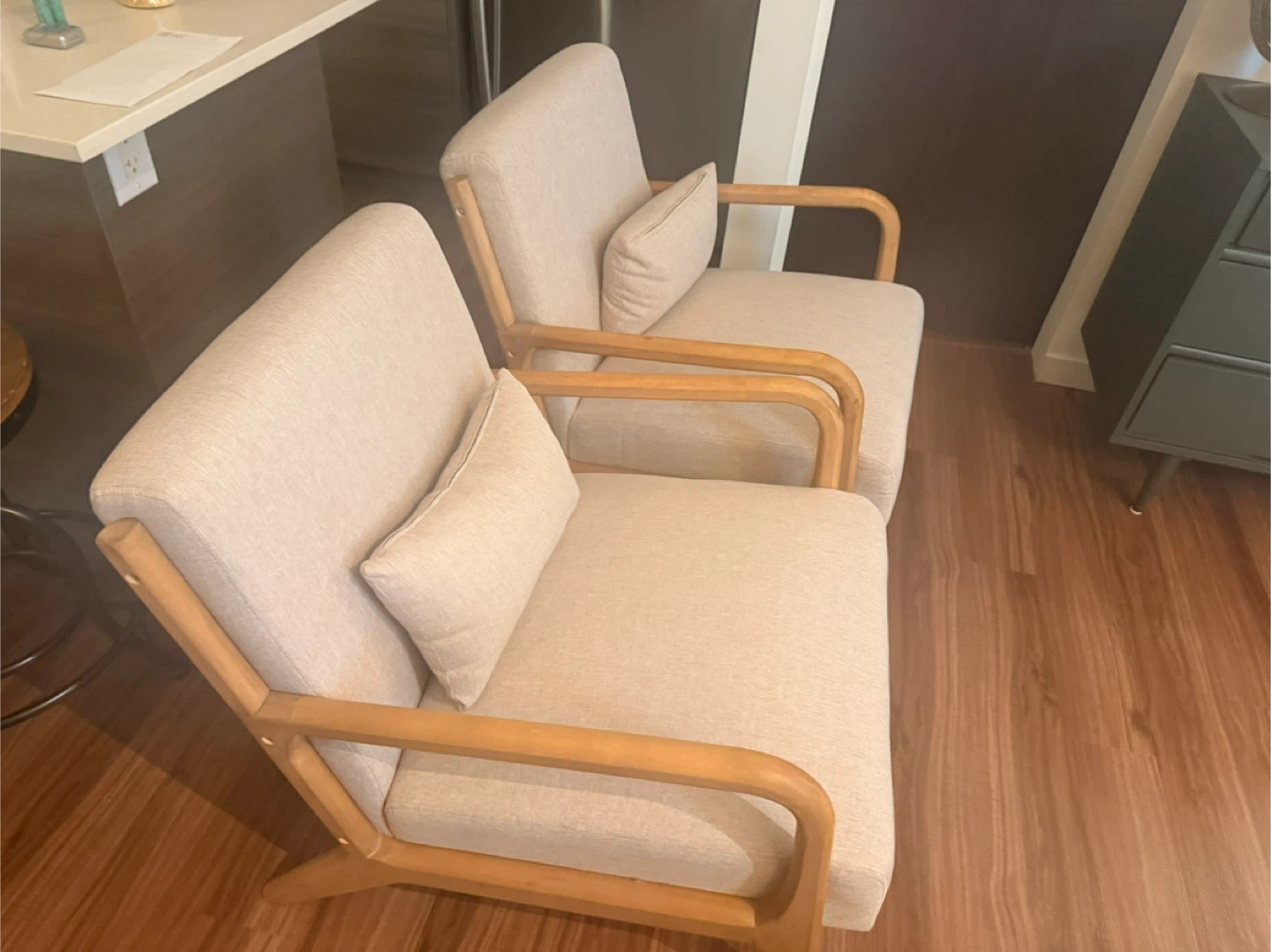 Set of 2 Accent Chairs with Wooden Frame - photo 3