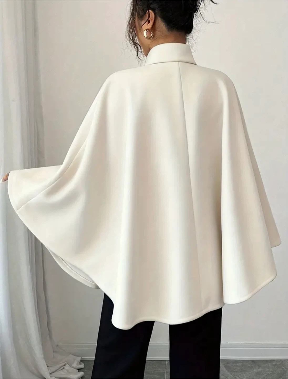 New Women's White Cape Coat with Belt - photo 4