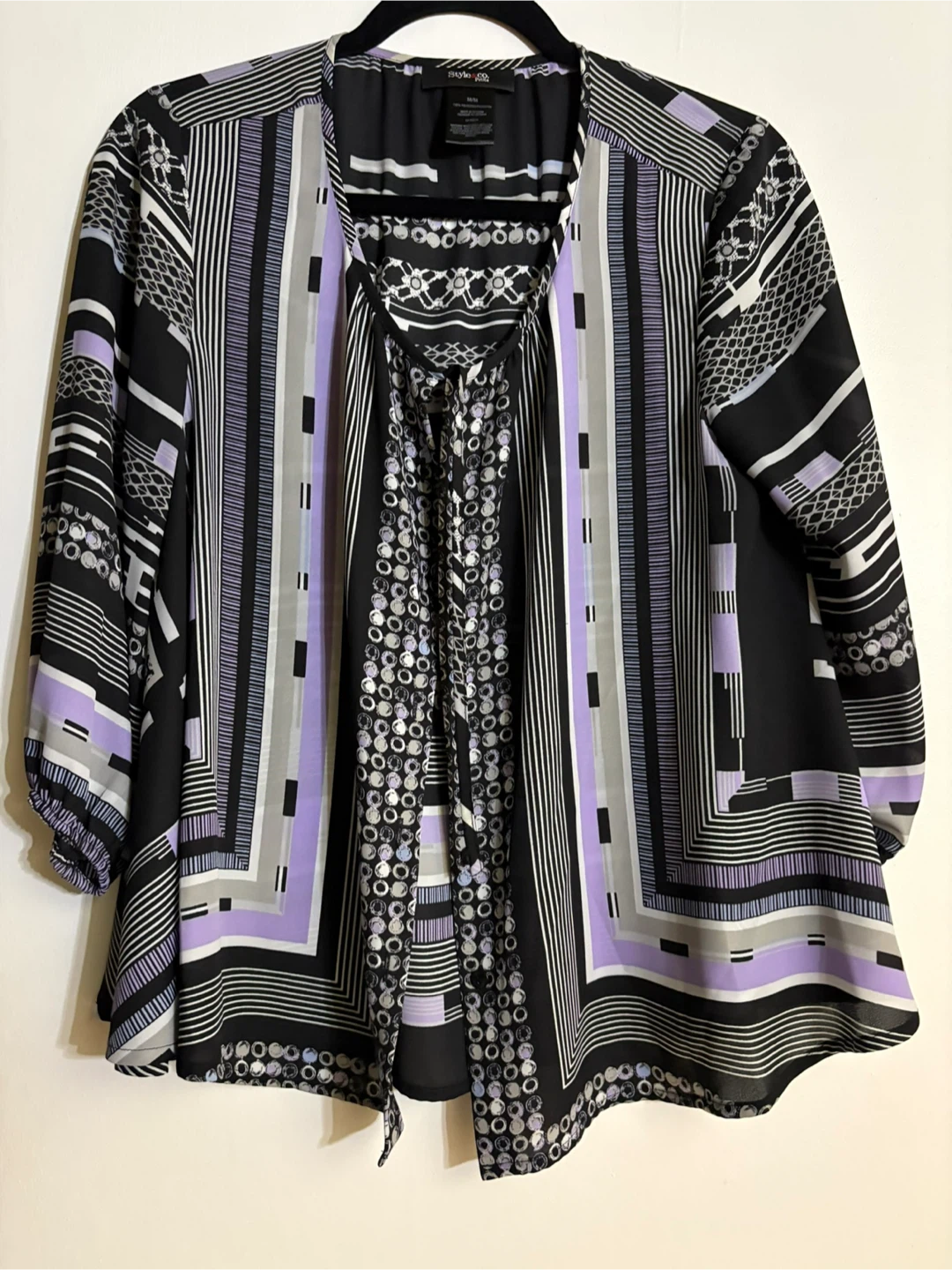 Style & Co Petite Geometric Print Blouse - M/M