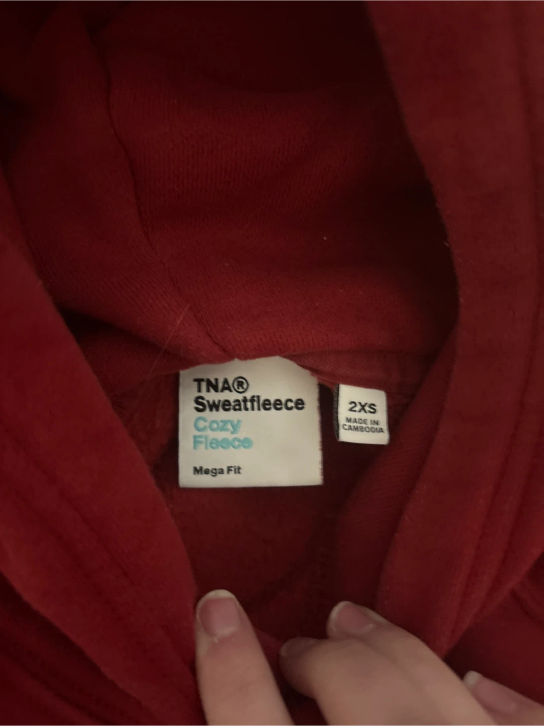 TNA Cozy Fleece Mega Fit Hoodie - Red - 2XS - photo 2