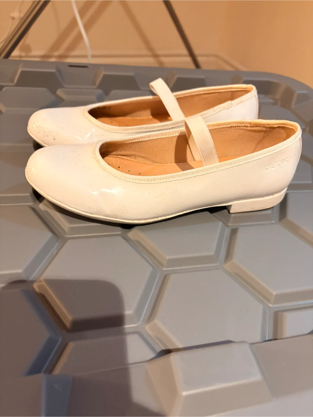 Geox White Patent Ballet Flats - Size 35
