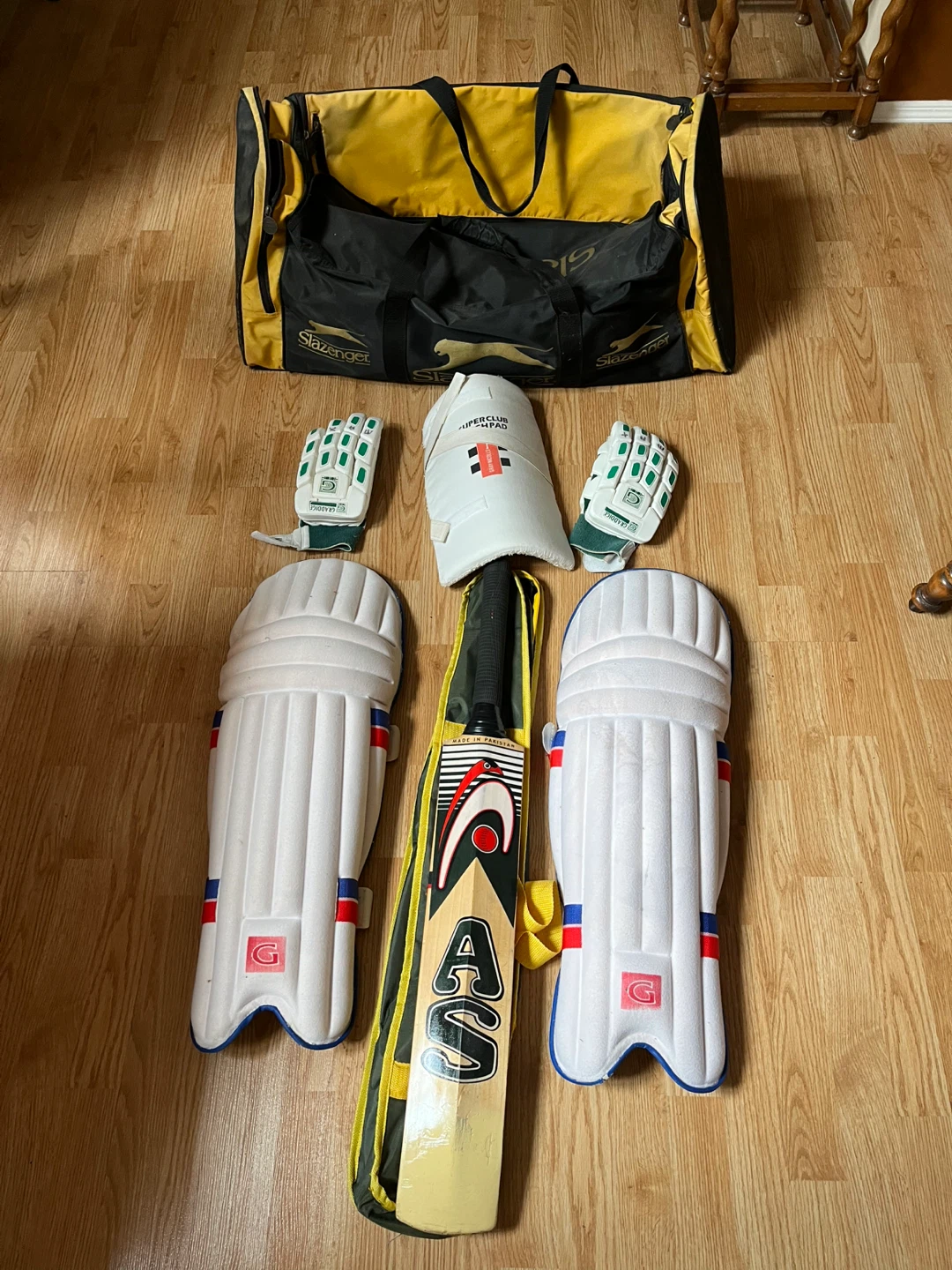 AS G 200 Cricket Bat with Pads, Gloves, and Bag