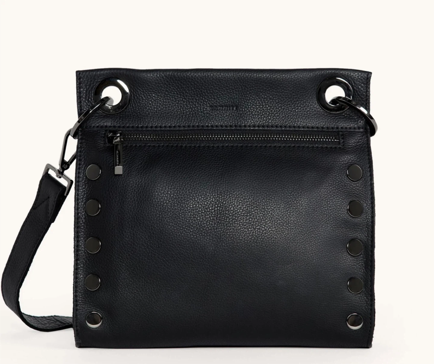 Hammitt Black Leather medium Crossbody Bag with Studs