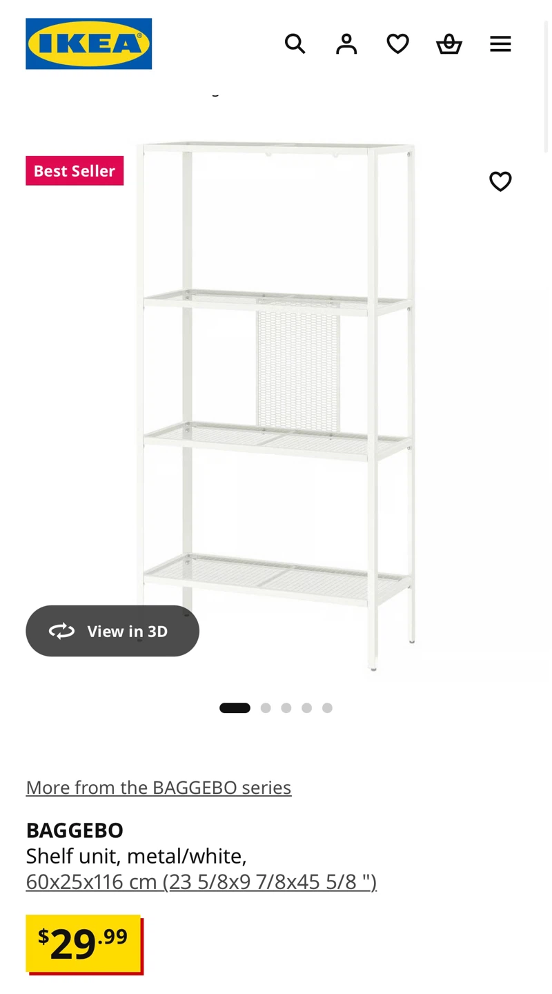 2 IKEA BAGGEBO Shelf Unit - Metal/White - photo 3