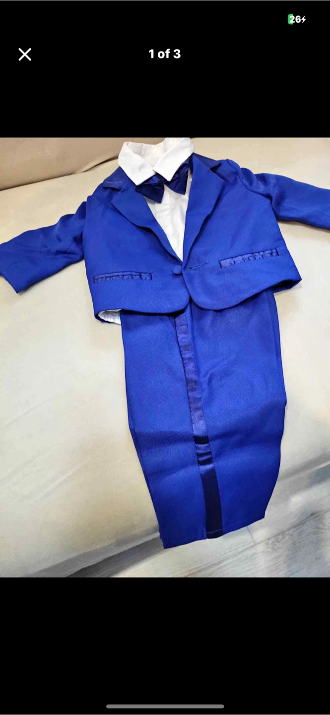 Boys Royal Blue Suit with Bow Tie